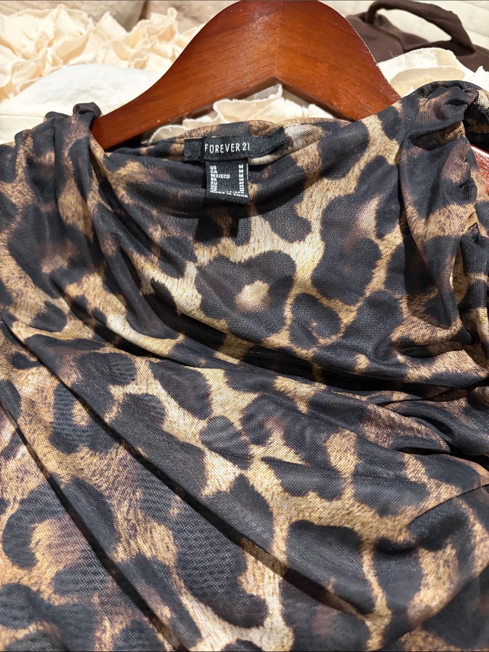 Forever 21 Leopard Print Blouse - Brown & Black